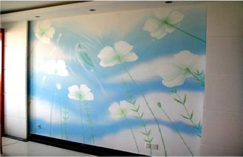 布拖画墙绘怎么画好白云的蓬松感？