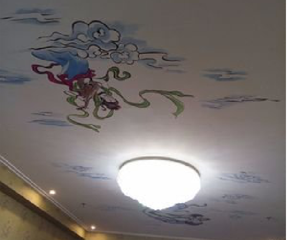 布拖如何快速绘制天花板上的手绘墙？