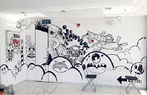 布拖手绘墙并非传统涂鸦。